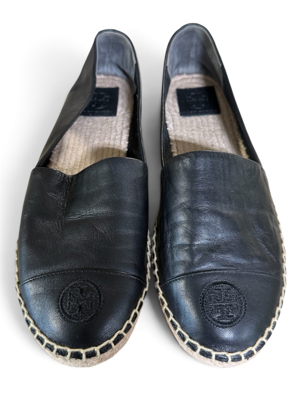 Tory Burch Colorblock Flat Espadrille in Perfect Black Nappa Leather